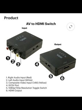 AV to HDMI Converter Box - Black